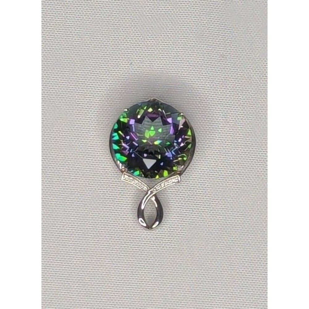 Sterling Silver Multicolor Quartz & Zircon Pendant - Picture 4 of 4